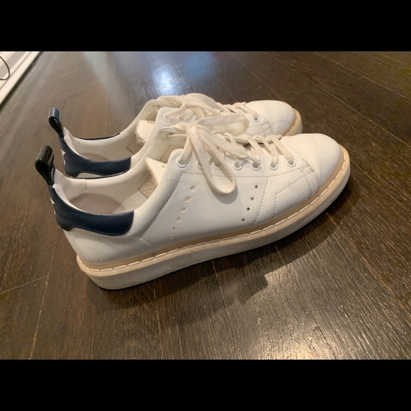 Starter Sneakers in leather with navy heel tab - Picture 4 of 5